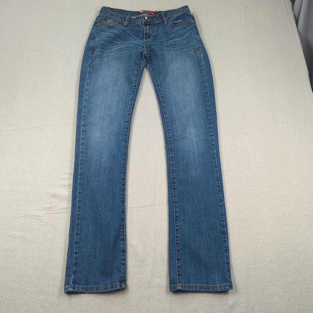 Vintage Apple Bottom Jeans Womens 6 Blue Slim Low Rise Distressed